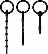 Urethral Sounding Plug Set - Black - Urethral Toys -