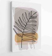 Botanical wall art vector set. Golden foliage line art drawing with watercolor 1 - Moderne schilderijen – Vertical – 1931500523 - 115*75 Vertical