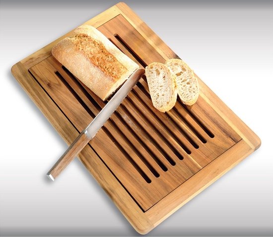 FSC Acacia Houten Broodsnijplank + Kruimelvanger