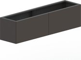 MySteel Gepoedercoat staal plantenbak Texas xxl 1600x300 Inclusief Bodemplaat - Kleur: RAL7016 (antraciet grijs) - Hoogte: 600mm