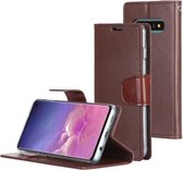 GOOSPERY SONATA DAGBOEK Horizontale leren flip-hoes voor Galaxy S10, met houder en kaartsleuven en portemonnee (bruin)