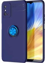 Voor Huawei Honor X10 Max metalen ringhouder 360 graden roterende TPU-hoes (blauw + blauw)