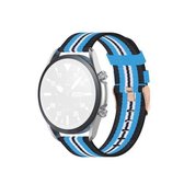 Voor Galaxy Watch 3 45 mm geweven nylon getextureerde band, maat: gratis maat 22 mm (zwart hemelsblauw)