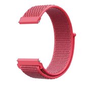 Voor Samsung Galaxy Watch 46 mm eenvoudige nylon gevlochten riem (hibiscusroze)