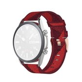 Voor Galaxy Watch 3 41 mm geweven nylon getextureerde band, maat: gratis maat 20 mm (rood)