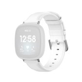 Voor Fitbit Versa 3 / Fitbit Sense ronde staart lederen band, maat: gratis maat (wit)