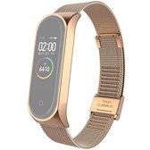 Voor Geschikt voor Xiaomi Mi Band 4/3 Milanese metalen vervangende horlogeband, kleur: roségoud