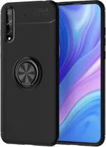 Voor Huawei Enjoy 10s metalen ringhouder 360 graden roterende TPU-hoes (zwart + zwart)