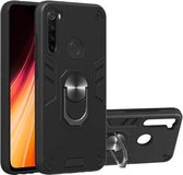 Voor Xiaomi Rdemi Note 8 2 in 1 Armor Series PC + TPU beschermhoes met ringhouder (zwart)