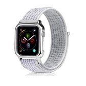 Simple Fashion Nylon horlogeband met frame voor Apple Watch Series 5 & 4 40 mm (reflecterend wit)
