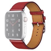 Voor Apple Watch Series 6 & SE & 5 & 4 44mm / 3 & 2 & 1 42mm vervangende lederen band horlogeband (rood)