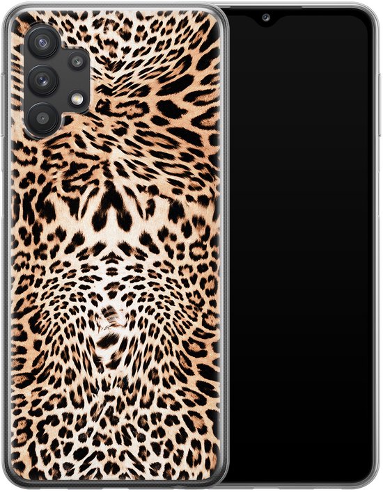 Samsung A32 - Imprimé léopard | Samsung Galaxy A32 | Étui en Siliconen TPU | Couverture arrière transparente