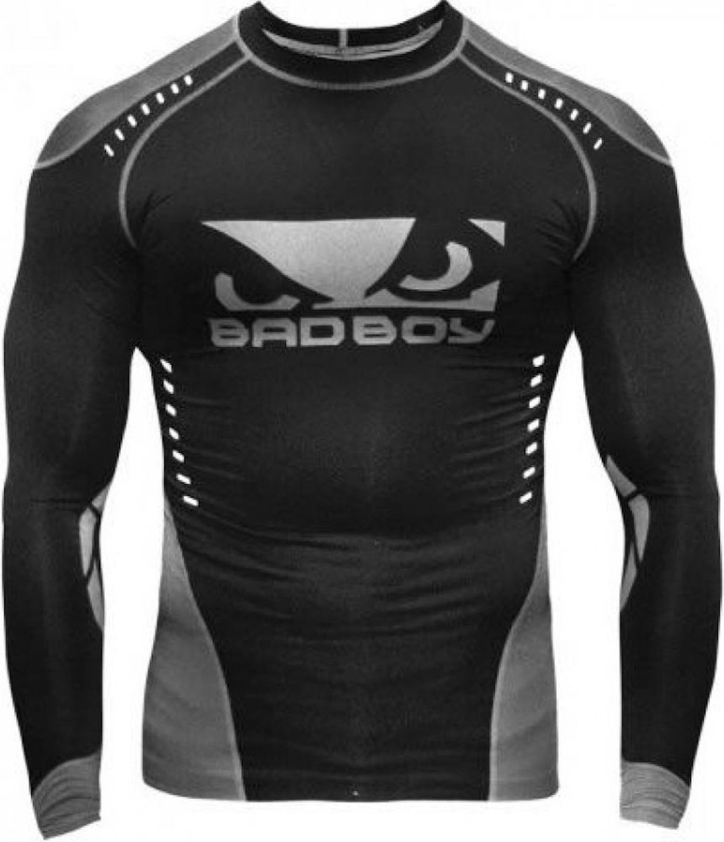 Bad Boy Sphere Compressie Top Rash Guard L/S Zwart Grijs - S