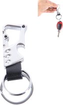 Auto metalen sleutelhouder met twee ringen (zwart)