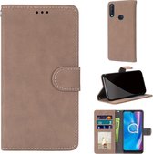 Voor Alcatel 1SE 2020 Retro Frosted Horizontale Flip PU Leren Case met Houder & Kaartsleuven & Portemonnee & Fotolijst (Beige)