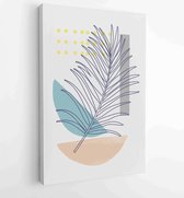 Summer tropical wall arts vector. Palm leaves, monstera leaf 4 - Moderne schilderijen – Vertical – 1922501987 - 80*60 Vertical