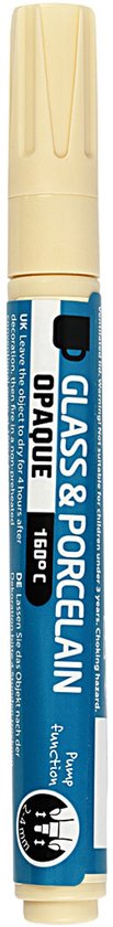 Glas- en porseleinstift, lijndikte 2-4 mm, dekkend, crème, 1 stuk