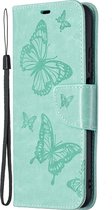 POCO M3 Hoesje - Mobigear - Butterfly Serie - Kunstlederen Bookcase - Turquoise - Hoesje Geschikt Voor POCO M3