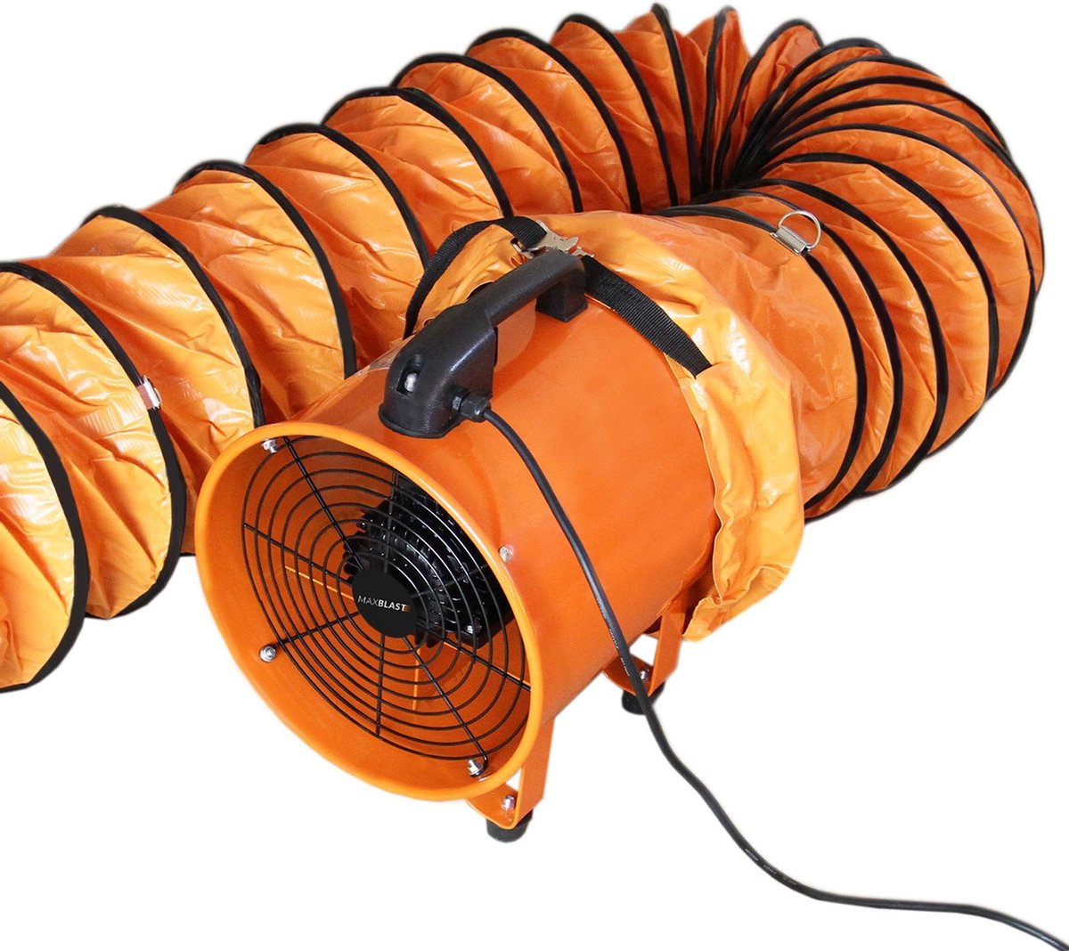 MAXBLAST 550 W 110V Professionele Ventilator + 6 meter opvouwbare slang - Ø 300 mm - 550 W - afzuiger stofafzuiging