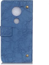 Motorola Moto G7 Plus Hoesje - Mobigear - Ranch Serie - Kunstlederen Bookcase - Blauw - Hoesje Geschikt Voor Motorola Moto G7 Plus