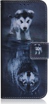 Samsung Galaxy A71 Hoesje - Mobigear - Design Serie - Kunstlederen Bookcase - Wolf - Hoesje Geschikt Voor Samsung Galaxy A71