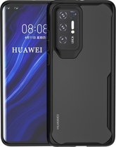 Huawei P40 Hoesje - Mobigear - Crystal Serie - Hard Kunststof Backcover - Transparant / Zwart - Hoesje Geschikt Voor Huawei P40