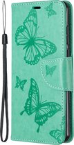Huawei P40 Hoesje - Mobigear - Butterfly Serie - Kunstlederen Bookcase - Turquoise - Hoesje Geschikt Voor Huawei P40