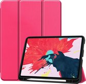 Apple iPad Pro 11 (2020) Hoes - Mobigear - Tri-Fold Pencilholder Serie - Kunstlederen Bookcase - Magenta - Hoes Geschikt Voor Apple iPad Pro 11 (2020)