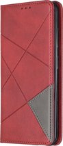 Nokia 3.2 Hoesje - Mobigear - Rhombus Slim Serie - Kunstlederen Bookcase - Rood - Hoesje Geschikt Voor Nokia 3.2