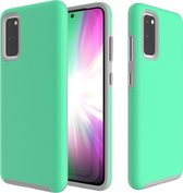 Samsung Galaxy A71 Hoesje - Mobigear - Antislip Serie - Hard Kunststof Backcover - Turquoise - Hoesje Geschikt Voor Samsung Galaxy A71