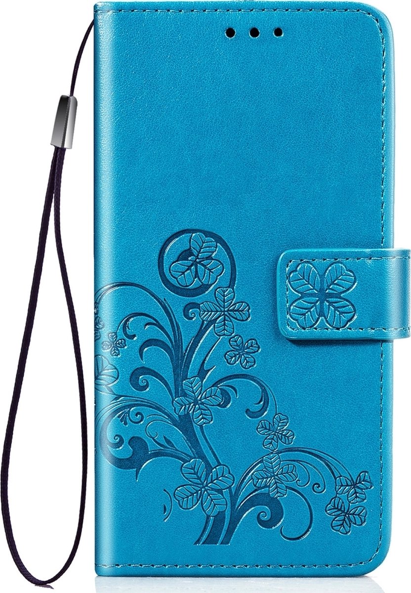 Mobigear Telefoonhoesje geschikt voor Xiaomi Mi 10 Hoesje | Mobigear Clover Bookcase Portemonnee | Pasjeshouder voor 3 Pasjes | Telefoonhoesje voor Pinpas / OV Kaart / Rijbewijs - Blauw