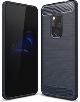 Huawei Mate 20 Hoesje - Mobigear - Brushed Slim Serie - TPU Backcover - Marineblauw - Hoesje Geschikt Voor Huawei Mate 20