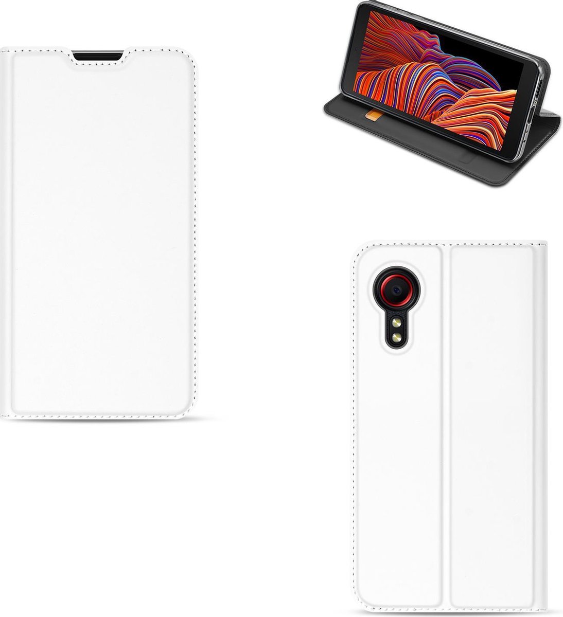 Hoesje Samsung Galaxy Xcover 5 Book Case Wit met Pashouder