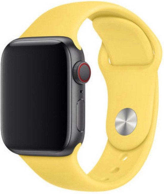 Case2go - Bandje geschikt voor Apple Watch 38 mm / 40 mm - Siliconen Bandje  - Geel | bol.com
