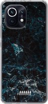 6F hoesje - geschikt voor Xiaomi Mi 11 -  Transparant TPU Case - Dark Blue Marble #ffffff
