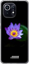 6F hoesje - geschikt voor Xiaomi Mi 11 -  Transparant TPU Case - Purple Flower in the Dark #ffffff