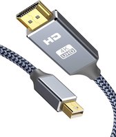 thunderbolt naar hdmi - ZINAPS 4K Mini DisplayPort-naar-HDMI-kabel, 1,8 m 4K @ 30Hz Thunderbolt-naar-HDMI-kabel, High Speed ​​UHD Mini DP-naar-HDMI-kabel, Compatibel met MacBook /