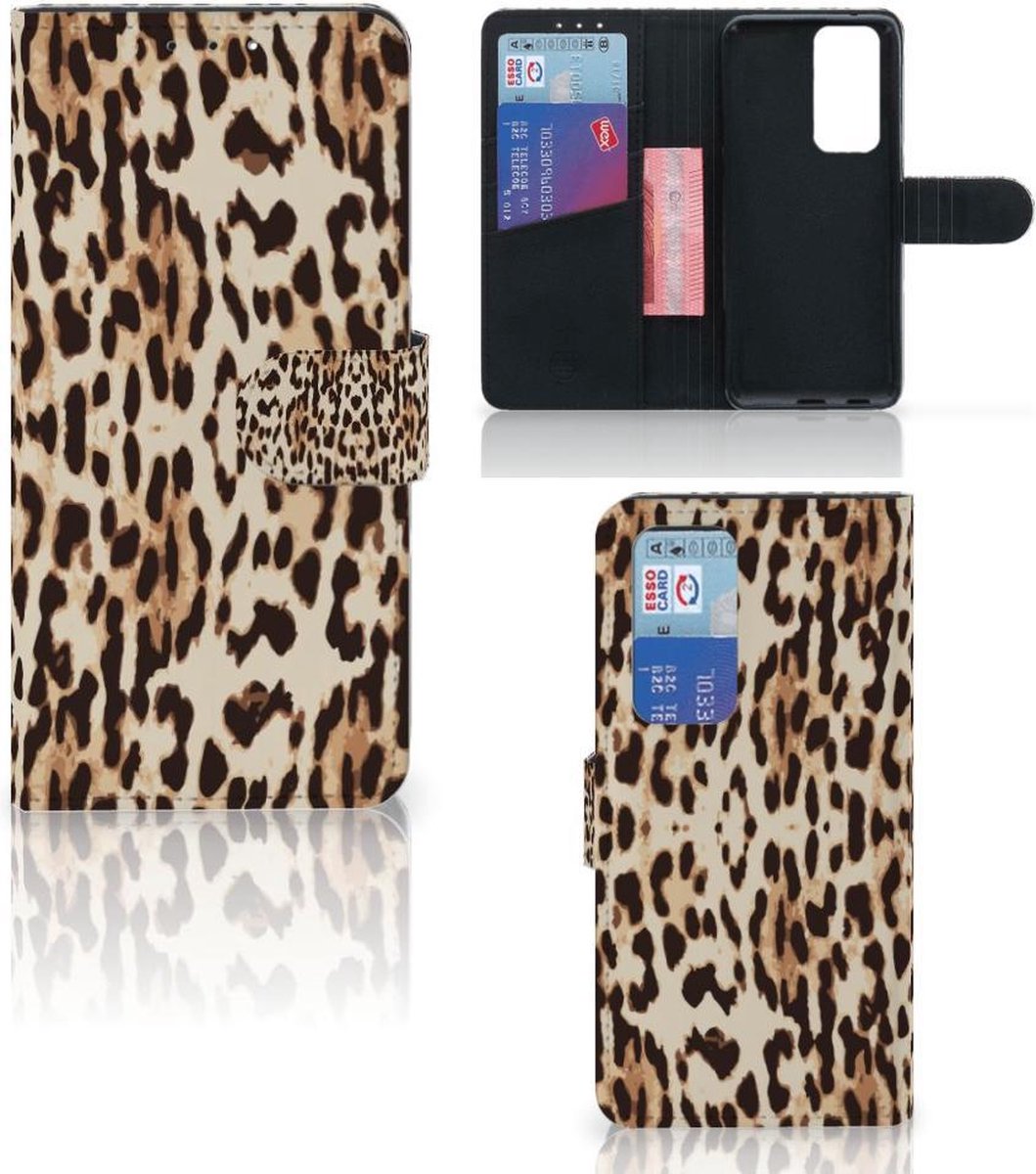 OPPO Find X3 Neo 5G Telefoonhoesje met Pasjes Leopard