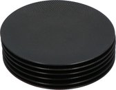 4goodz Porseleinen Ontbijt/Dessert Borden Caviar 6 stuks 21 cm - Zwart