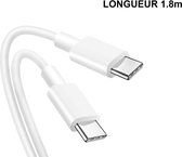 DLH USB-C TO USB-C CABLE - USB 2.0 LENGTH 1.8M 3.25A MAX (65W MAX), 1,8 m, USB C, USB C, USB 2.0, Wit