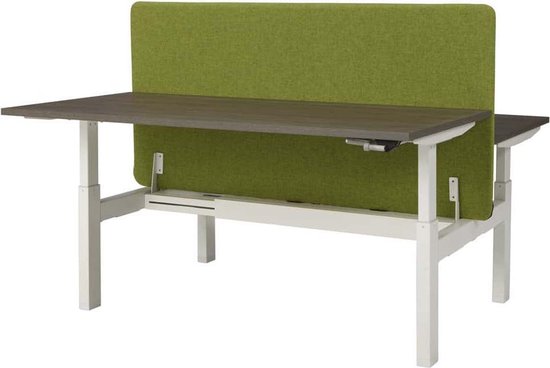 ABC Kantoormeubelen duo bench slinger verstelbaar zit/zit bureau teez breed 160cm diep 80cm bladkleur kersen framekleur wit (ral9010)