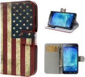 Samsung J7 2015 Hoesje Wallet Case USA Print