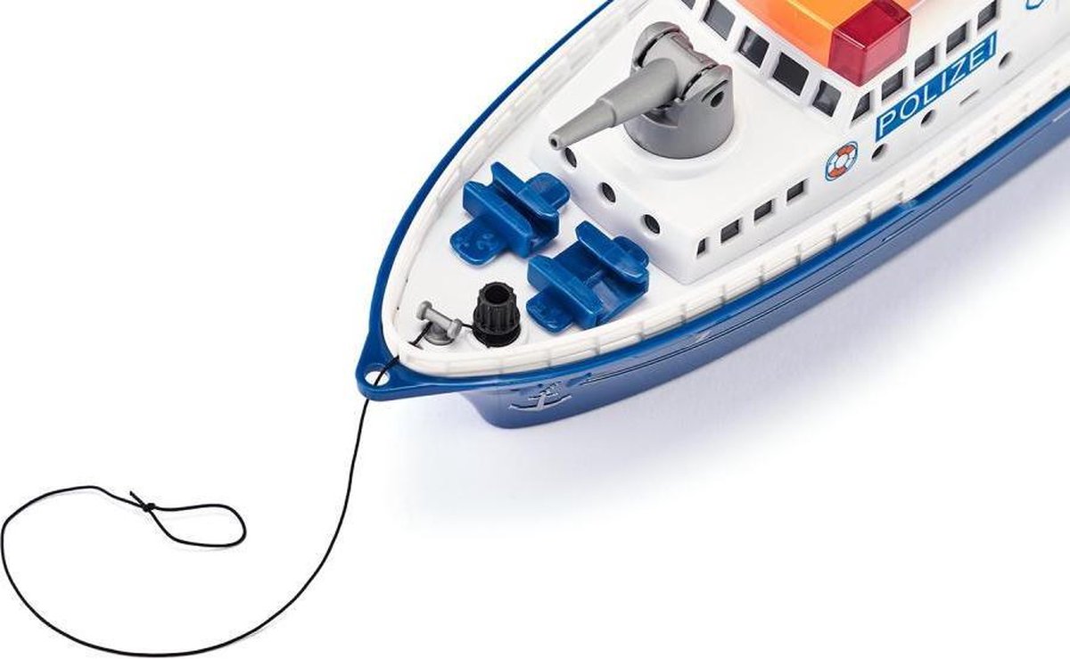 SIKU 5401, Politieboot, kunststof, blauw/wit, waterkanon, licht en geluid, achterklep, incl. boei – foto 5