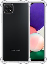 Hoesje Geschikt voor Samsung A22 5G Hoesje Siliconen Shock Proof Case Hoes - Hoes Geschikt voor Samsung Galaxy A22 5G Hoes Cover Case Shockproof - Transparant