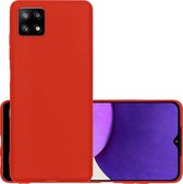 Samsung Galaxy A22 Hoesje (5G) Back Cover Siliconen Case Hoes - Rood