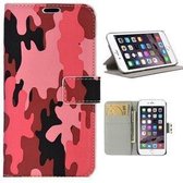 iPhone 7 PLUS Hoesje Case Leger Print Roze