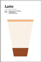 Walljar - Latte - Muurdecoratie - Poster