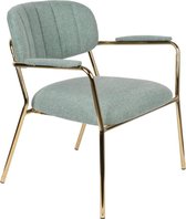 Nancy's Clute Lounge Chair - Industrieel - Goud, Lichtgroen - Polyester, Multiplex, Staal - 61 cm x 69,5 cm x 73 cm