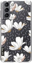 Casetastic Samsung Galaxy S21 4G/5G Hoesje - Softcover Hoesje met Design - Sprinkle Leaves and Flowers Print