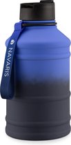 Navaris enkelwandige waterfles van rvs - Drinkfles - 2L - Extra grote roestvrijstalen fles met drinkdop - Ideaal tijdens het sporten - BPA-vrij